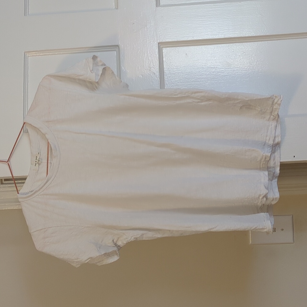 Rag & bone white slub tee size large